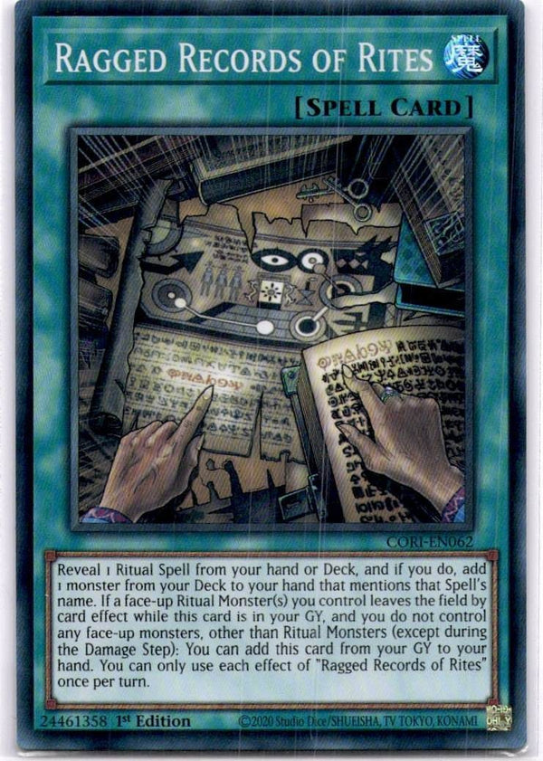 Yugioh Ragged Records of Rites CORI-EN062 Super Rare 1st Edition NM