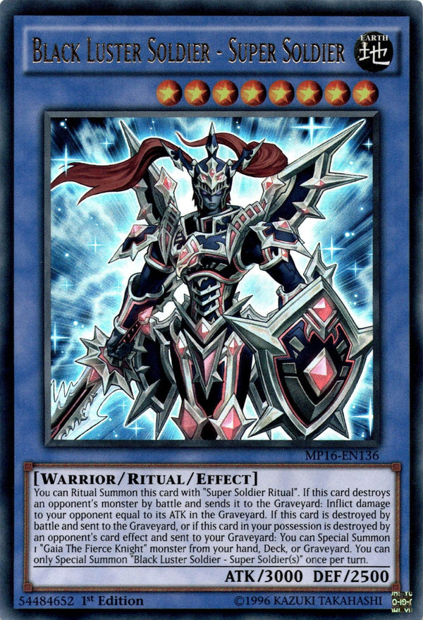 Yugioh Black Luster Soldier - Super Soldier MP16-EN136 Ultra Rare 1st Edition NM