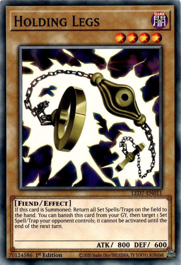 Yugioh Holding Legs LED7-EN011 Common 1st Edition NM