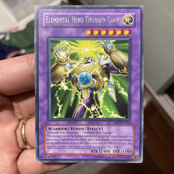 Yugioh Elemental Hero Thunder Giant DP1-EN011 Rare Unlimited Edition LP