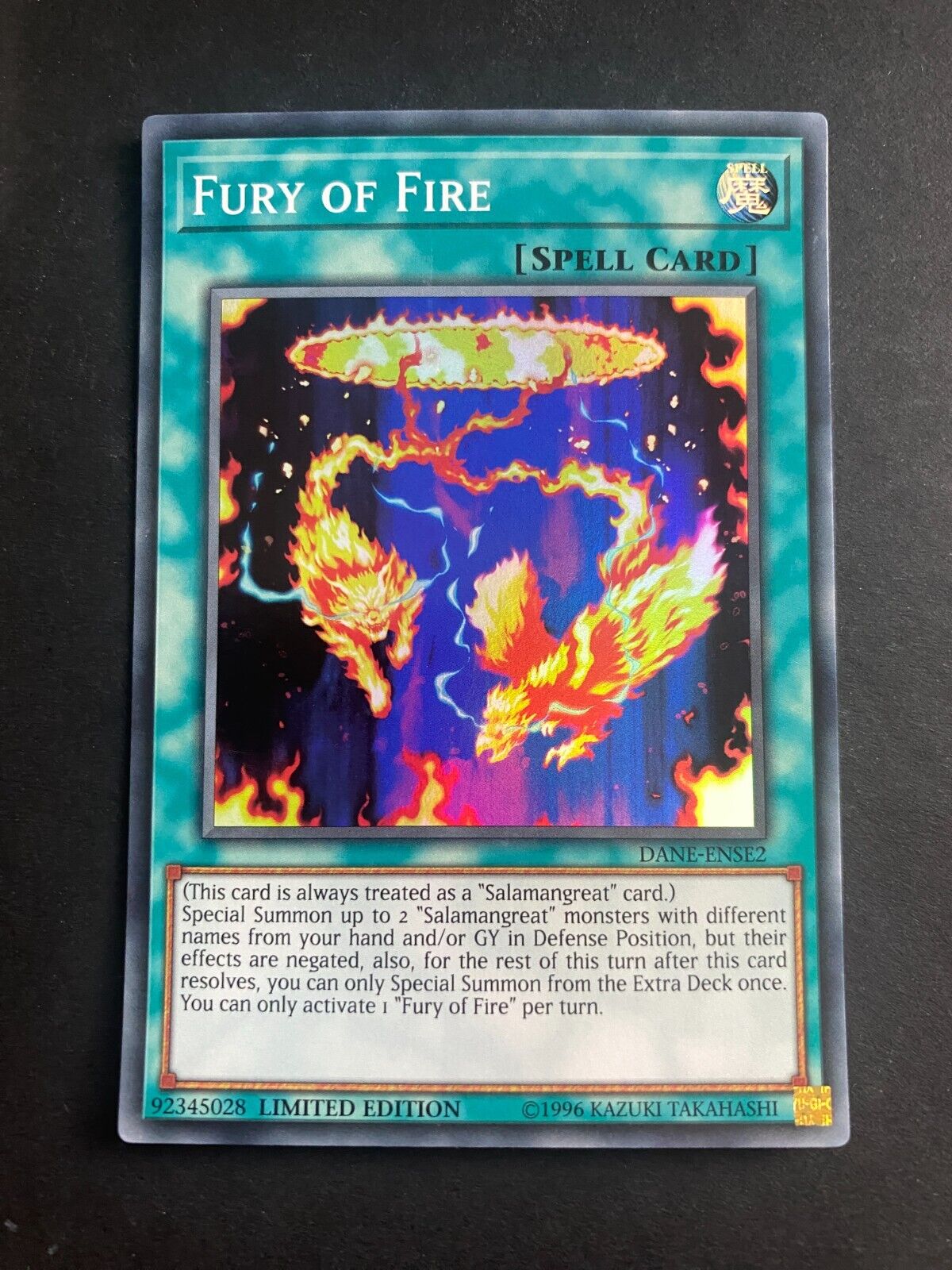 Yugioh Fury of Fire DANE-ENSE2 Super Rare Limited Edition LP