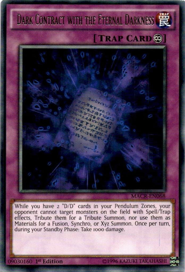 Yugioh Dark Contract with the Eternal Darkness MACR-EN068 Rare 1st Ed VLP/NM