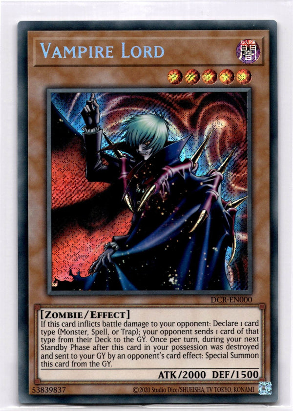 Yugioh Vampire Lord DCR-EN000 Secret Rare Unlimited Edition NM