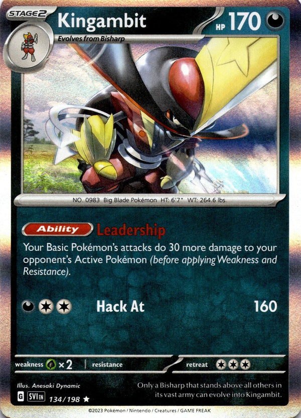 Pokemon Kingambit 134/198 Scarlet Violet Base Holo NM