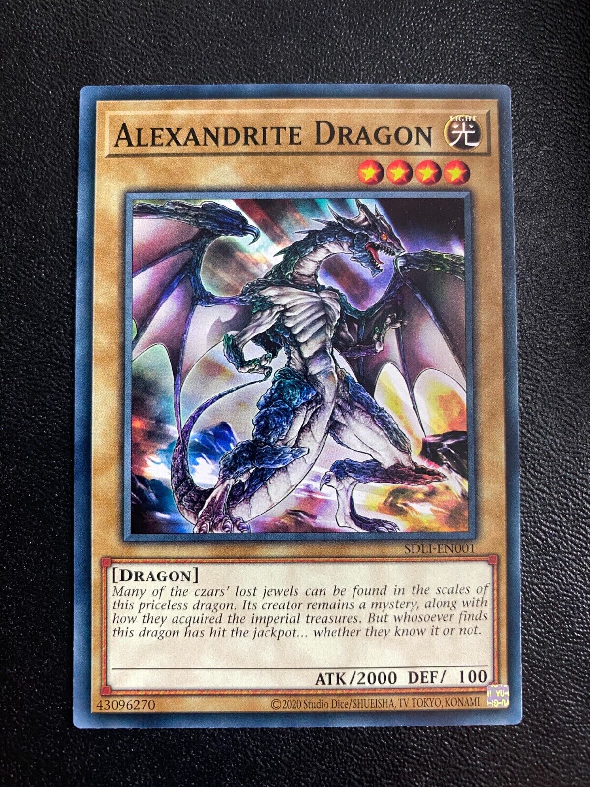 Yugioh Alexandrite Dragon SDLI-EN001 Common Unlimited Edition NM