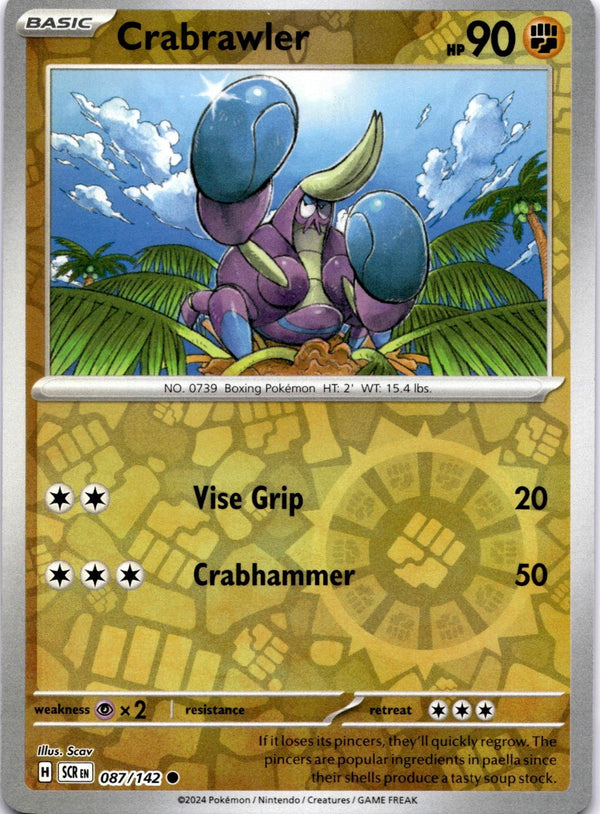 Pokemon Crabrawler 087/142 Stellar Crown Reverse Holo NM