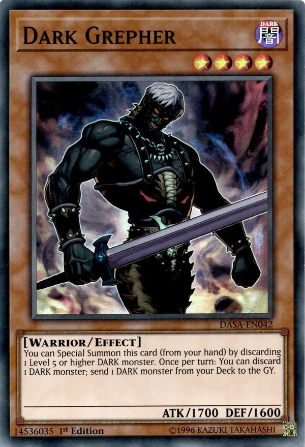Yugioh Dark Grepher DASA-EN042 Super Rare 1st Edition MP