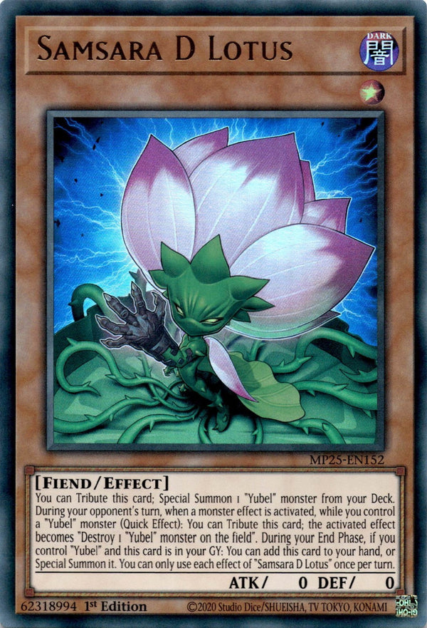Yugioh Samsara D Lotus MP25-EN152 Ultra Rare 1st Edition NM