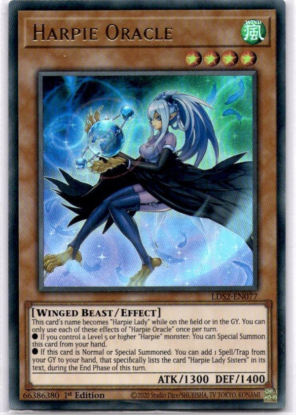 Yugioh Harpie Oracle LDS2-EN077 Ultra Rare 1st Edition NM