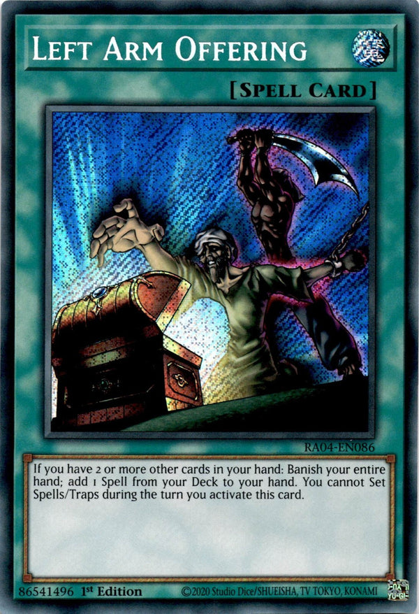 Yugioh Left Arm Offering RA04-EN086 Secret Rare 1st Edition NM