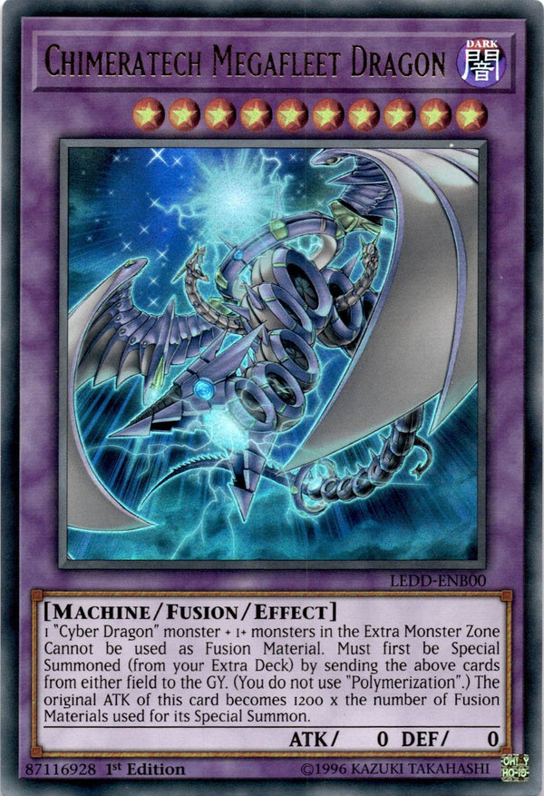 Yugioh Chimeratech Megafleet Dragon LEDD-ENB00 Ultra Rare 1st Edition LP