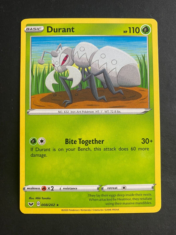 Pokemon Durant 008/202 Sword Shield Base Rare Non Holo NM