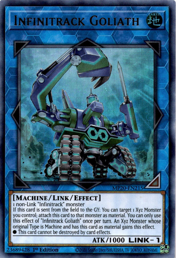 Yugioh Infinitrack Goliath MP20-EN215 Ultra Rare 1st Edition LP