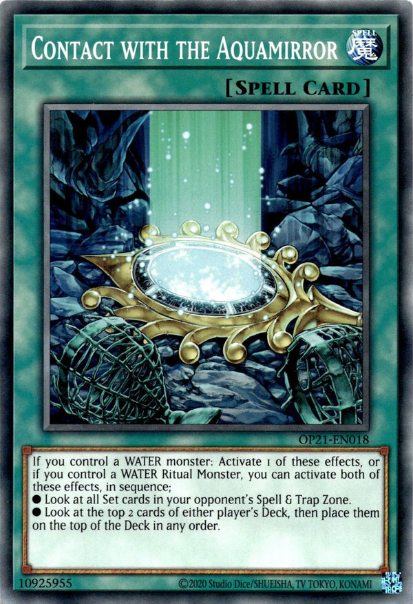 Yugioh Contact with the Aquamirror OP21-EN018 Common Unlimited Edition NM