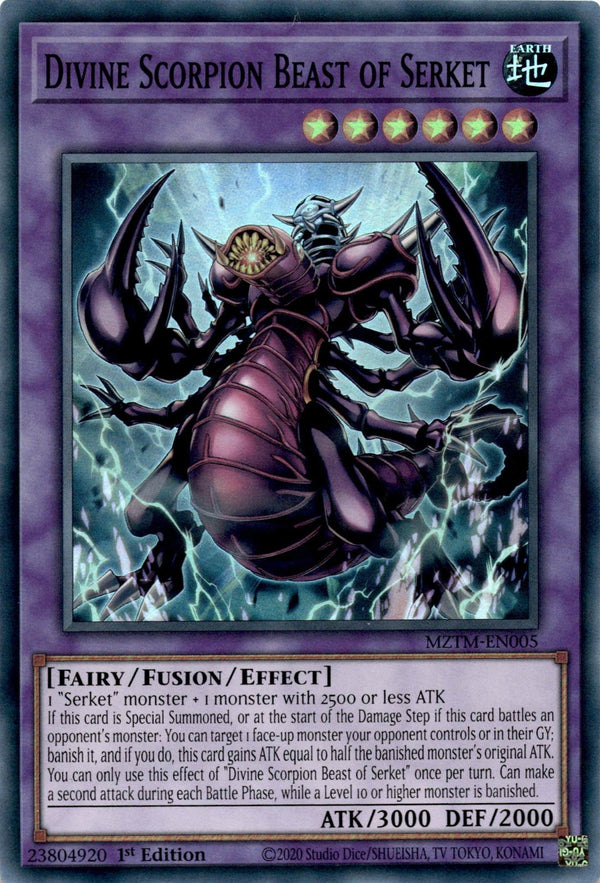 Yugioh Divine Scorpion Beast of Serket MZTM-EN005 Super Rare 1st Edition NM