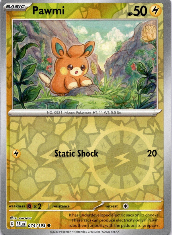 Pokemon Pawmi 074/193 Paldea Evolved Reverse Holo NM