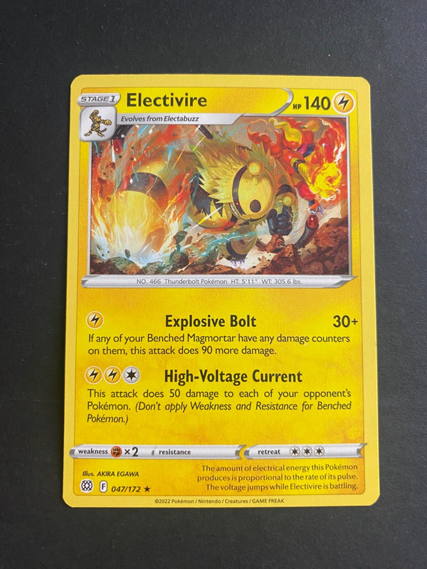 Pokemon Electivire 047/172 Brilliant Stars Rare Non Holo NM