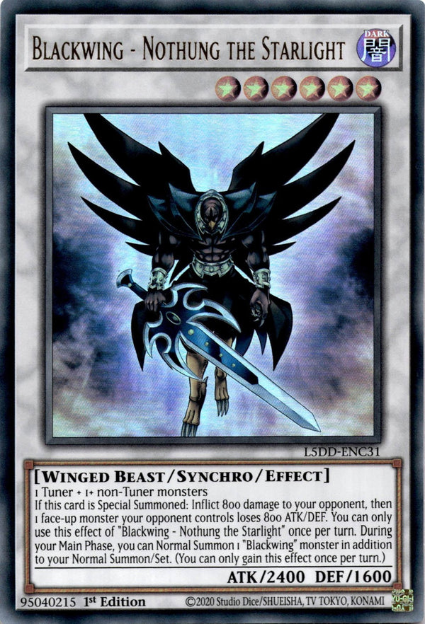 Yugioh Blackwing Nothung the Starlight L5DD-ENC31 Ultra Rare 1st Edition NM
