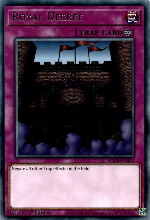 Yugioh Royal Decree MAZE-EN064 Rare 1st Edition NM