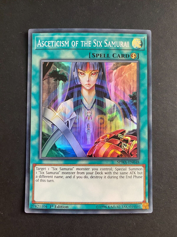 Yugioh Asceticism of the Six Samurai SPWA-EN048 Super Rare 1st Edition VLP/NM