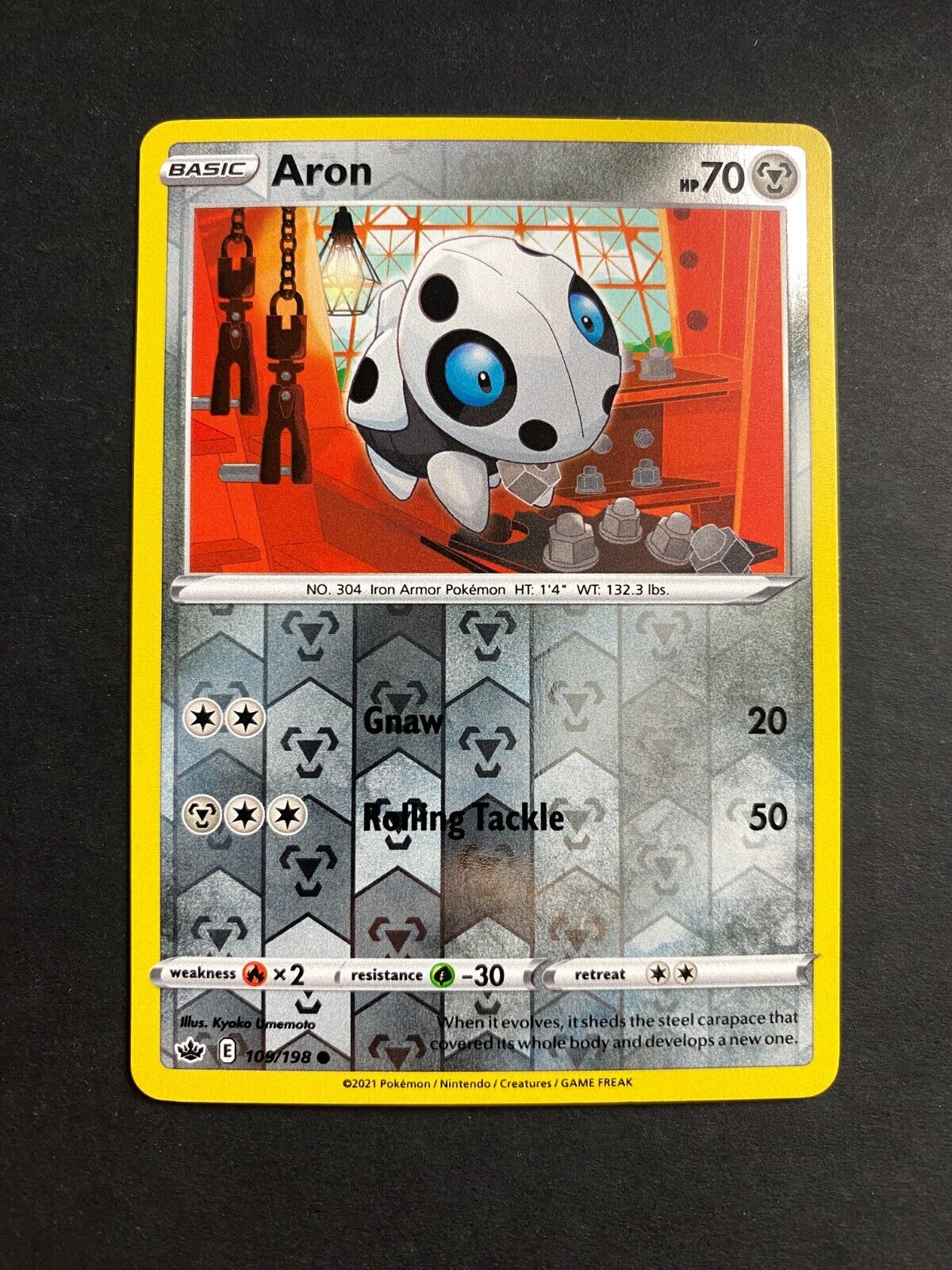 Pokemon Aron 109/198 Chilling Reign Reverse Holo NM