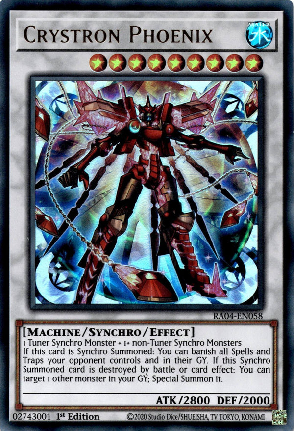 Yugioh Crystron Phoenix RA04-EN058 Ultra Rare 1st Edition NM