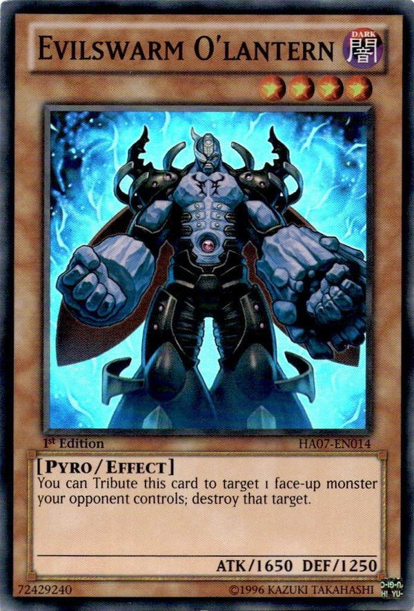 Yugioh Evilswarm O'Lantern HA07-EN014 Super Rare 1st Edition LP