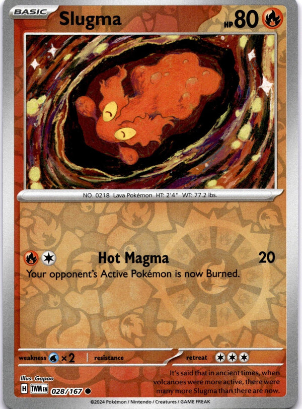 Pokemon Slugma 028/167 Twilight Masquerade Reverse Holo NM