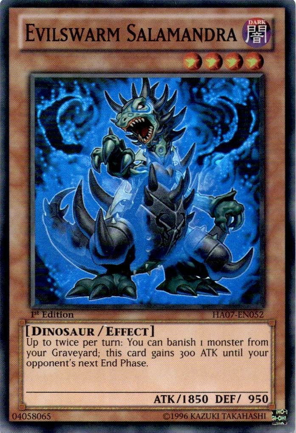 Yugioh Evilswarm Salamandra HA07-EN052 Super Rare 1st Edition LP