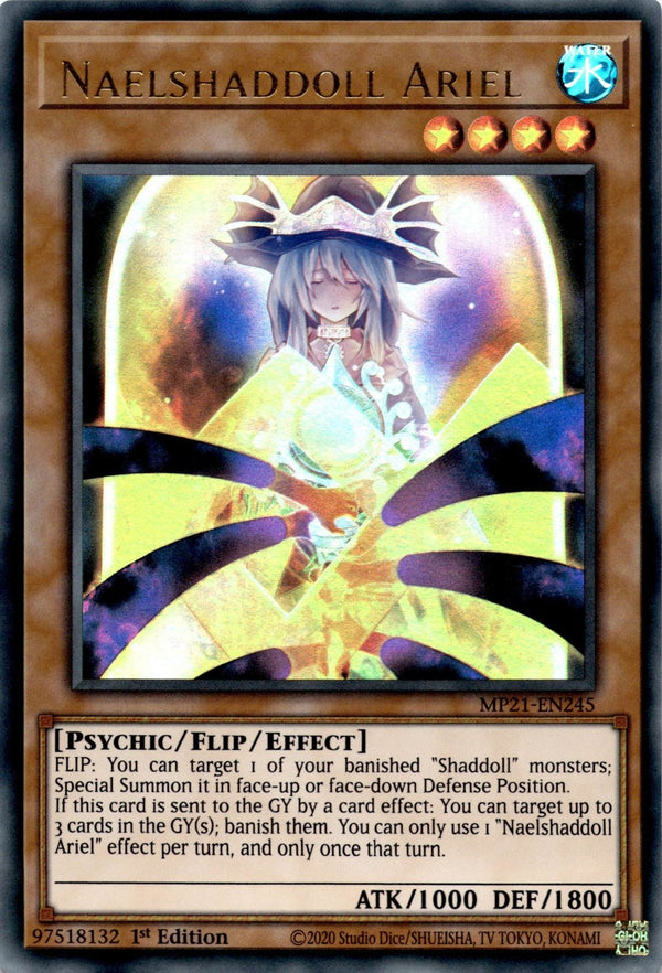 Yugioh Naelshaddoll Ariel MP21-EN245 Ultra Rare 1st Edition NM