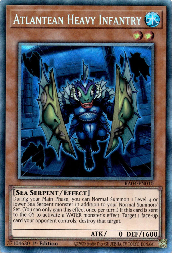 Yugioh Atlantean Heavy Infantry RA04-EN010 Prismatic Collector’s Rare 1st Ed NM