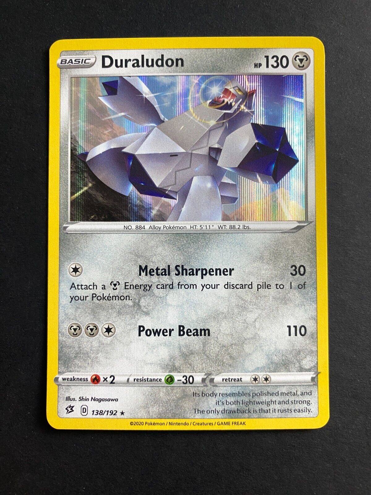 Pokemon Duraludon 138/192 Rebel Clash Reverse Holo NM