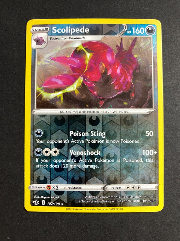 Pokemon Scolipede 107/198 Chilling Reign Reverse Holo NM