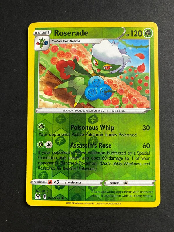 Pokemon Roserade 015/196 Lost Origin Reverse Holo VLP/NM