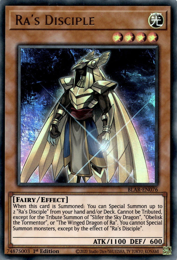 Yugioh Ra's Disciple BLAR-EN076 Ultra Rare 1st Edition MP/LP