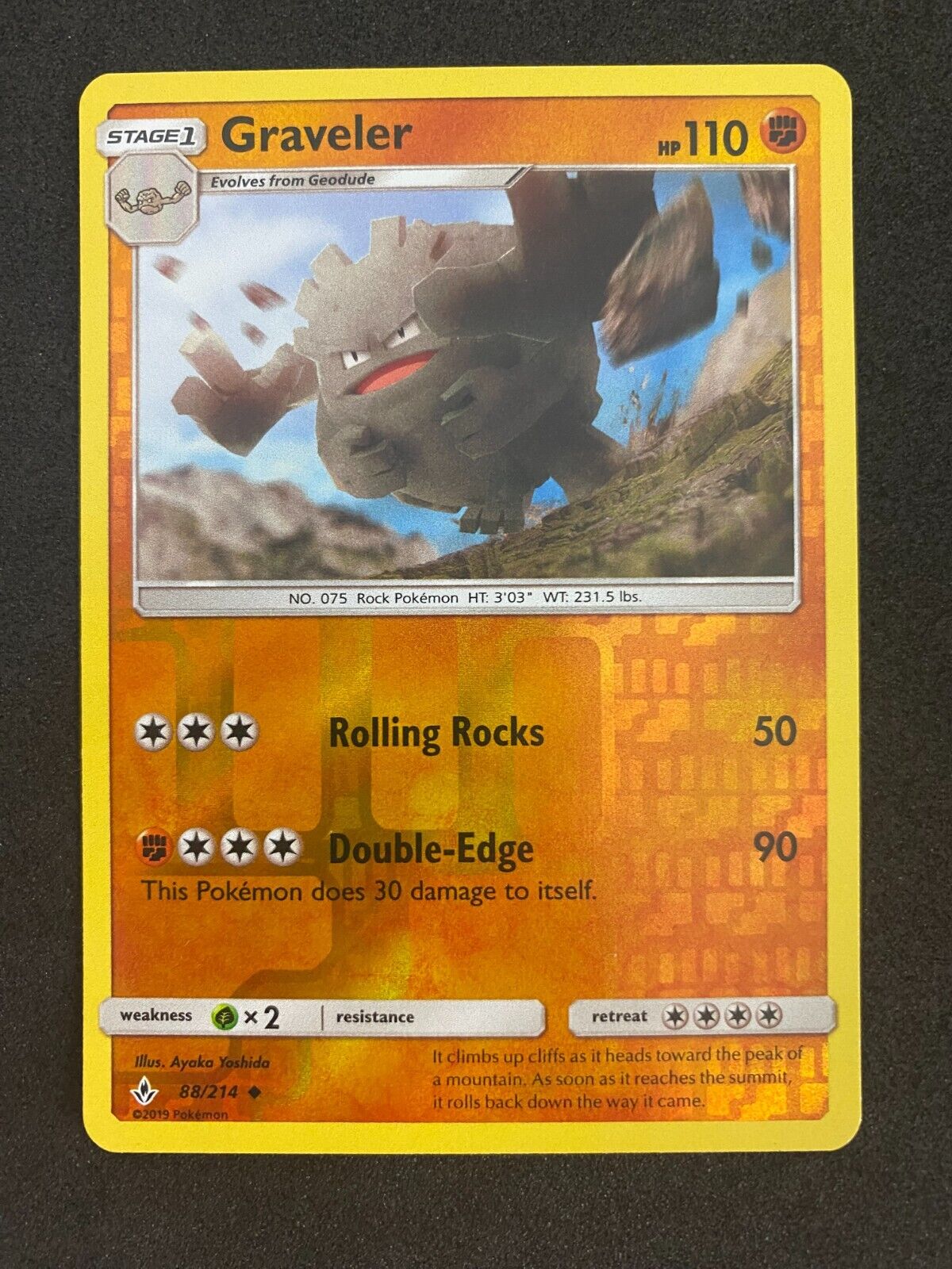 Pokemon Graveler 88/214 Unbroken Bonds Reverse Holo NM