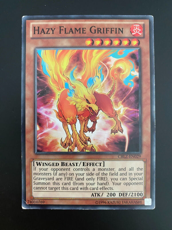 Yugioh Hazy Flame Griffin CBLZ-EN029 Unlimited Edition Common MP