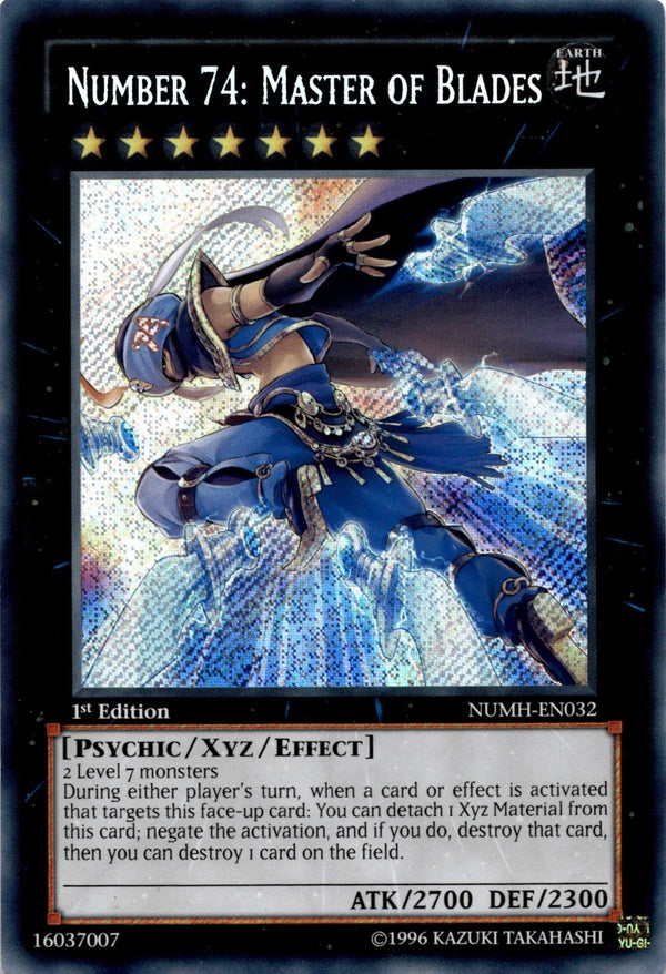 Yugioh Number 74: Master of Blades NUMH-EN032 Secret Rare 1st Edition VLP/NM