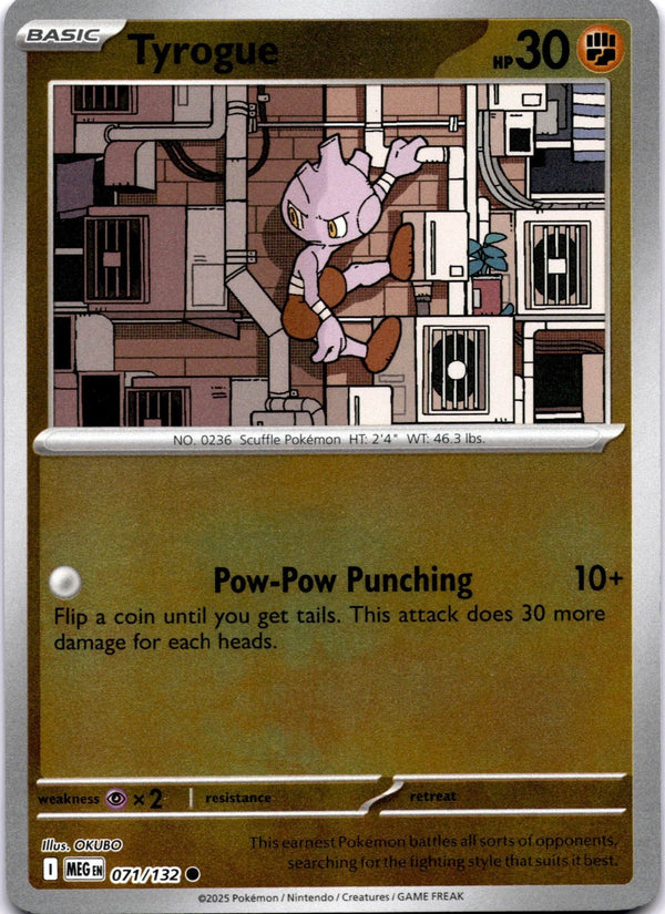 Pokemon Tyrogue 071/132 Mega Evolution Reverse Holo NM