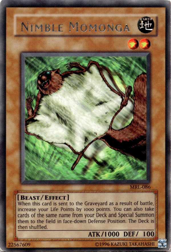 Yugioh Nimble Momonga MRL-086 Rare Unlimited Edition MP/LP