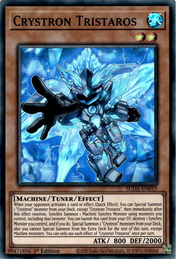 Yugioh Crystron Tristaros SUDA-EN019 Super Rare 1st Edition LP