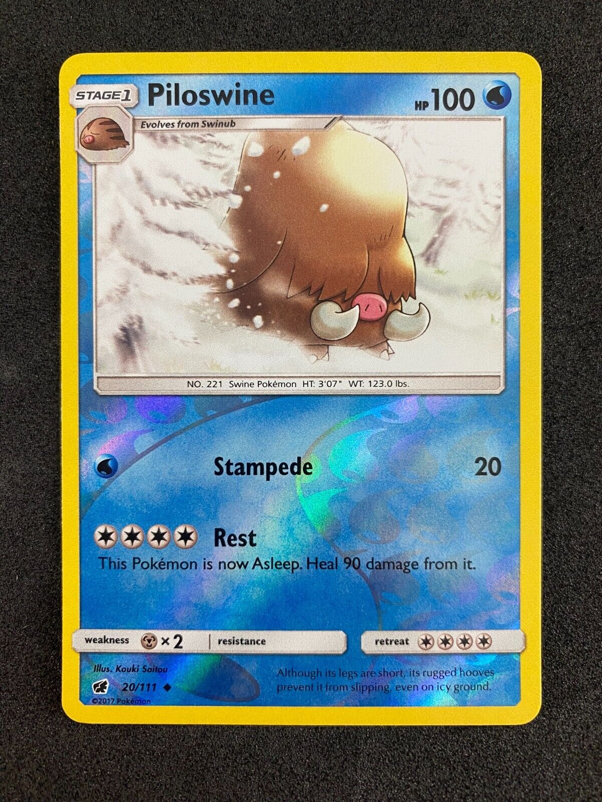 Pokemon Piloswine 20/111 Crimson Invasion Reverse Holo NM-MINT