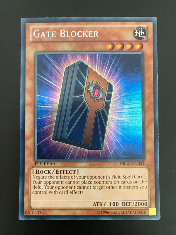 Yugioh Gate Blocker DRLG-EN034 Secret Rare 1st Edition MP/LP