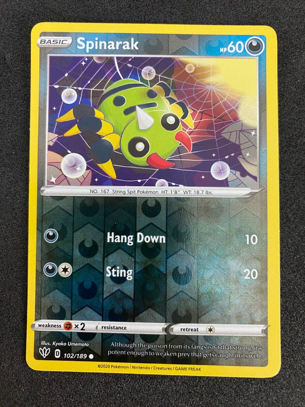 Pokemon Spinarak 102/189 Darkness Ablaze Reverse Holo NM-MINT