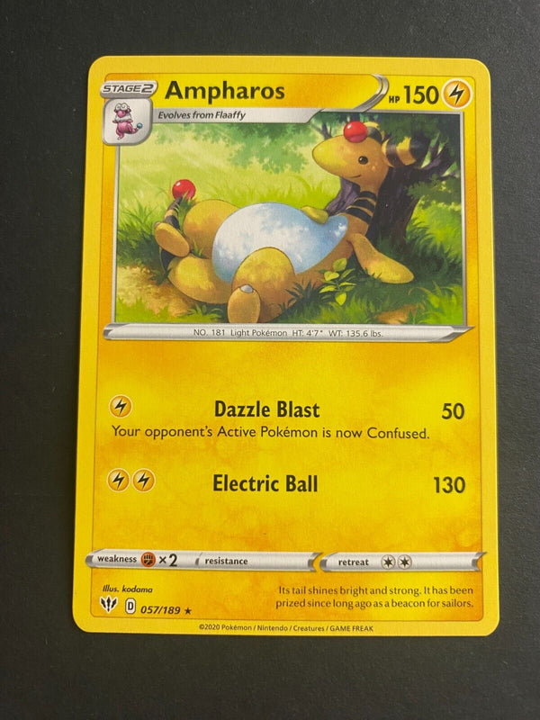 Pokemon Ampharos 057/189 Darkness Ablaze Rare Non Holo NM