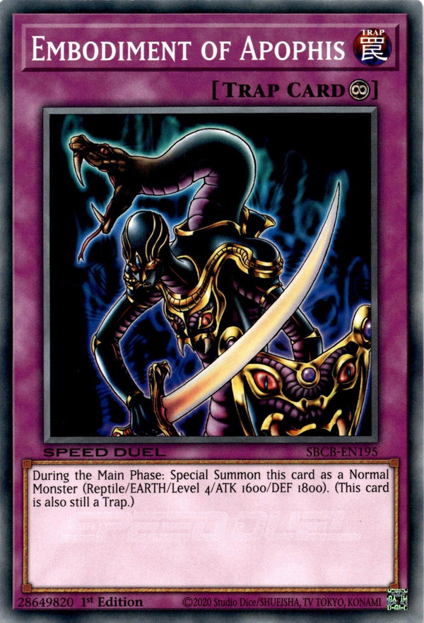Yugioh Embodiment of Apophis SBCB-EN195 Speed Duel Common 1st Edition NM