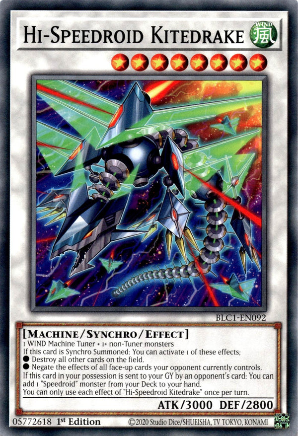 Yugioh Hi-Speedroid Kitedrake BLC1-EN092 Common 1st Edition NM