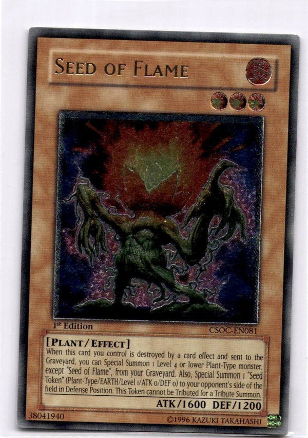Yugioh Seed of Flame CSOC-EN081 Ultimate Rare 1st Edition VLP/NM