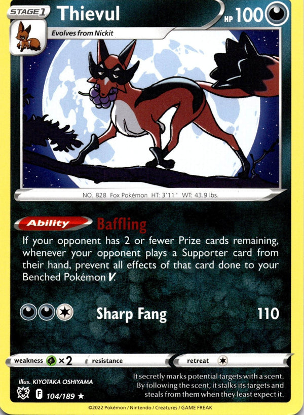 Pokemon Thievul 104/189 Astral Radiance Non Holo NM