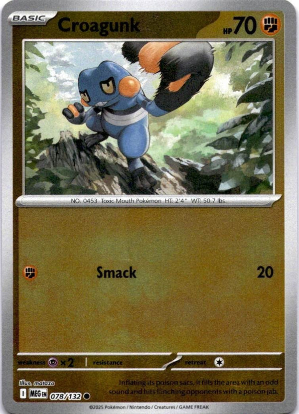 Pokemon Croagunk 078/132 Mega Evolution Reverse Holo NM
